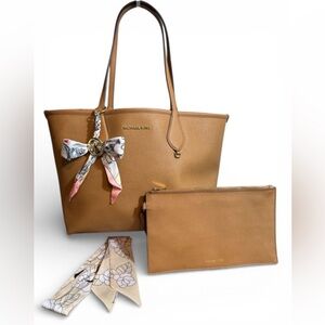 Michael Kors Reversible Jet Set Saffiano Leather Tote, Pouch